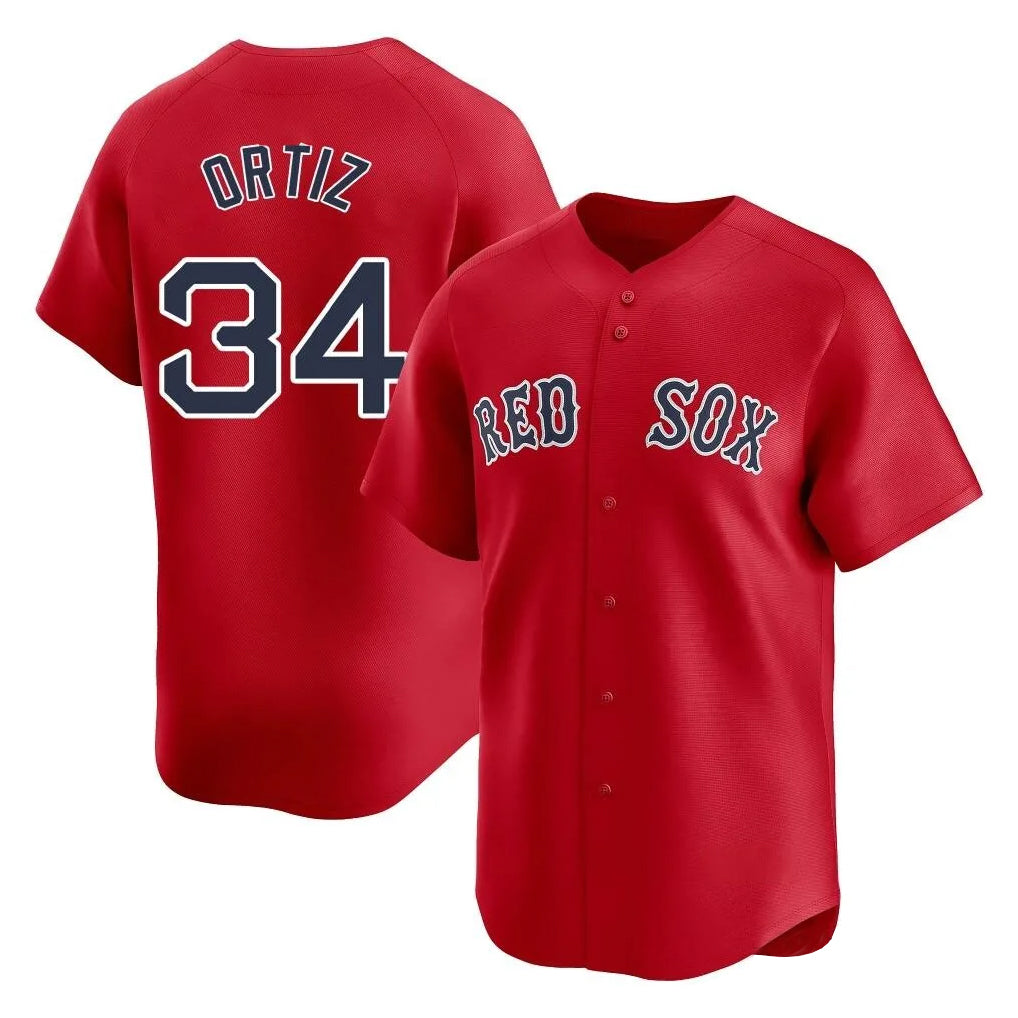 Pouc B.Red Sox #34 David Ortiz Player Red Limited Home Game Stitched Jerseys