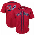 Pouc B.Red Sox #34 David Ortiz Player Red Mitchell & Ness Cooperstown Collection Mesh Home Stitched Jerseys