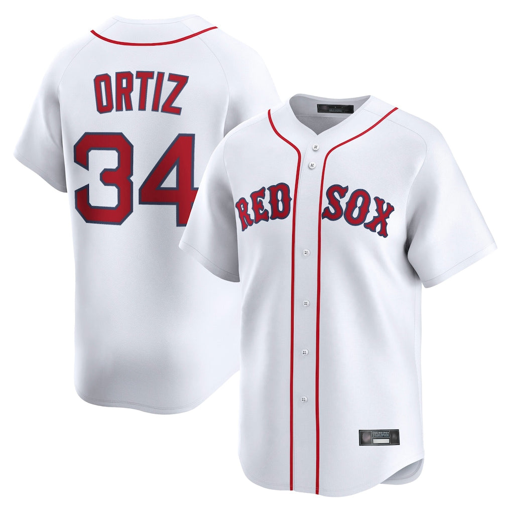 Pouc B.Red Sox #34 David Ortiz Player White Limited Home Game Stitched Jerseys