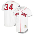 Pouc B.Red Sox #34 David Ortiz Player White Mitchell & Ness Cooperstown Collection Mesh Home Stitched Jerseys