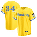 Pouc B.Red Sox #34 David Ortiz Player Yellow Home Game Stitched Jerseys