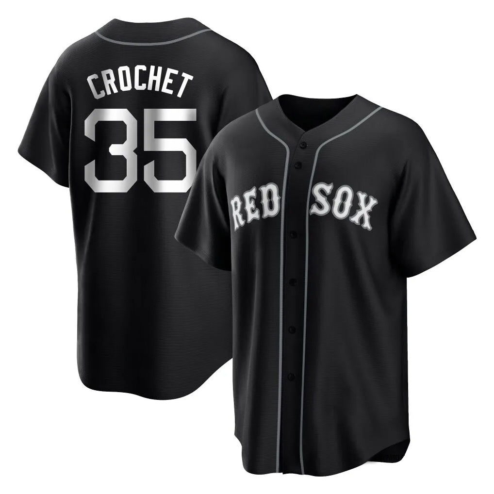 Pouc B.Red Sox #35 Garrett Crochet Player Black Home Game Stitched Jerseys