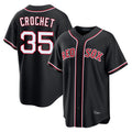 Pouc B.Red Sox #35 Garrett Crochet Player Black Out Home Game Stitched Jerseys