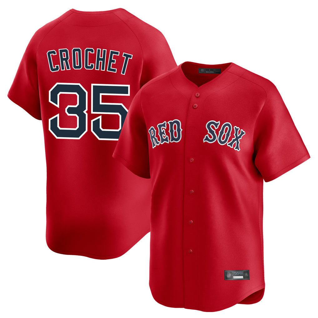 Pouc B.Red Sox #35 Garrett Crochet Player Red Limited Home Game Stitched Jerseys