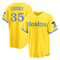 Pouc B.Red Sox #35 Garrett Crochet Player Yellow Home Game Stitched Jerseys