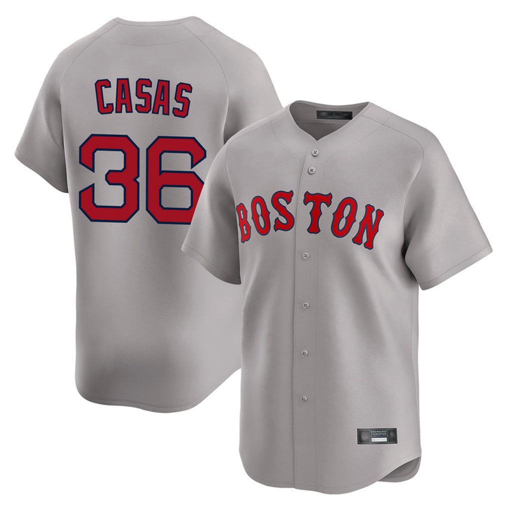Pouc B.Red Sox #36 Triston Casas Player Gray Road Limited Home Game Stitched Jersey