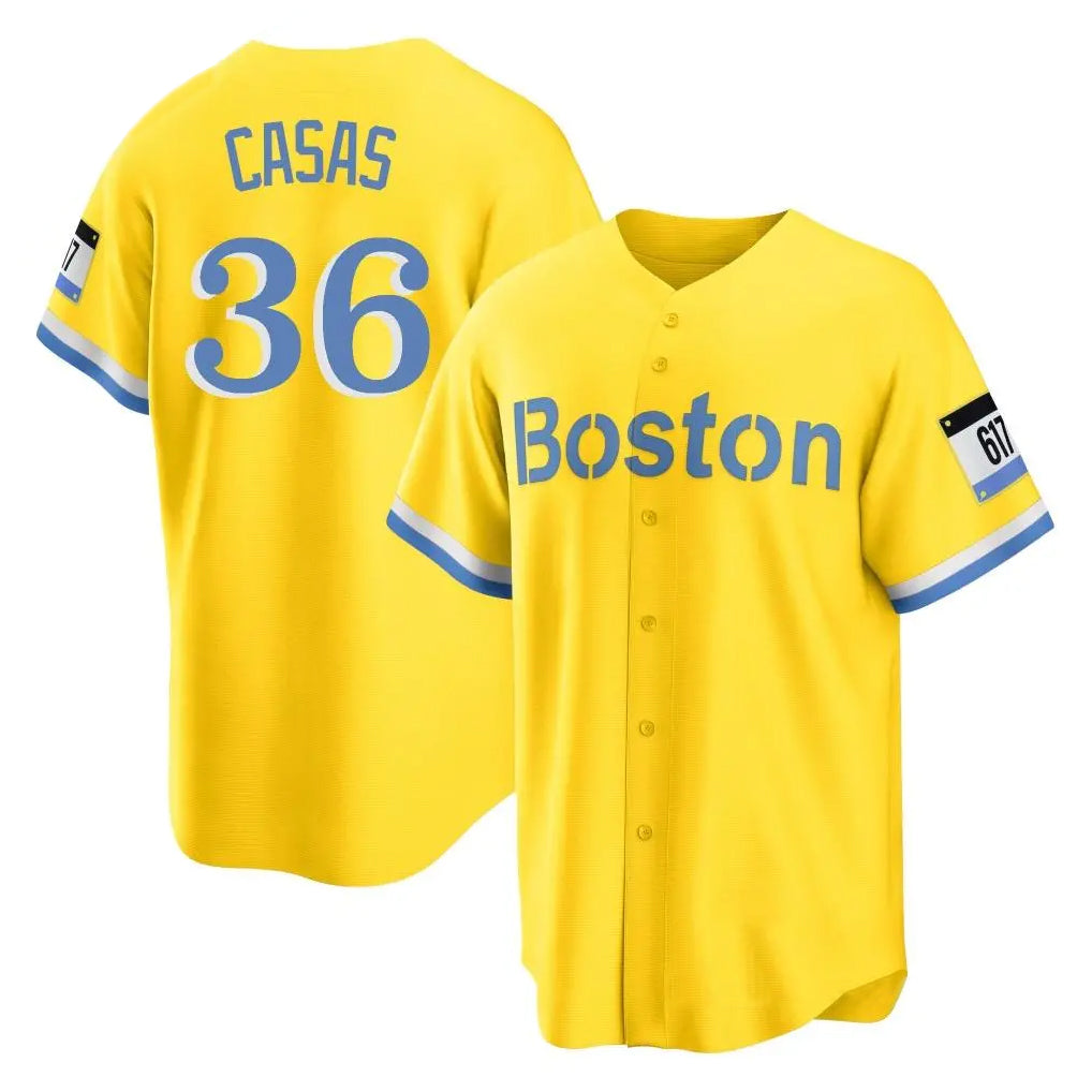 Pouc B.Red Sox #36 Triston Casas Player Yellow Home Game Stitched Jersey