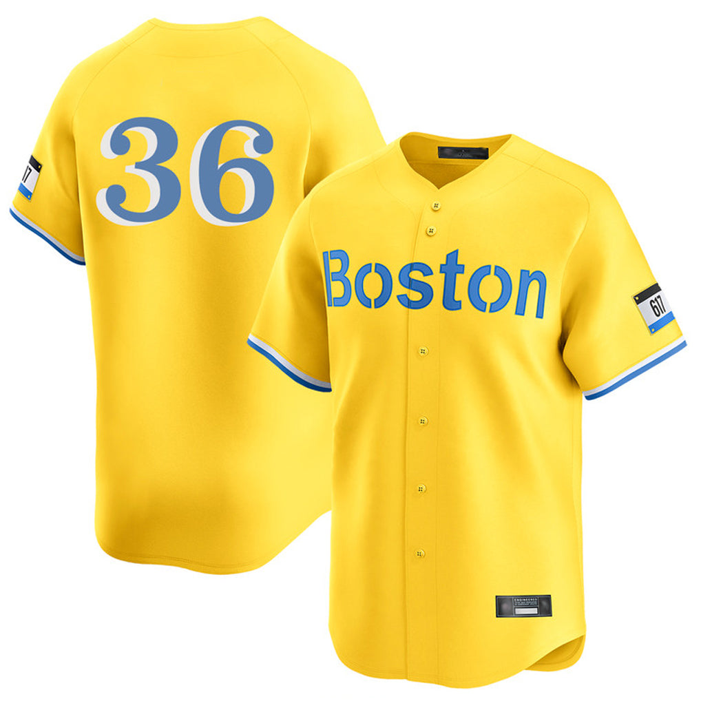 Pouc B.Red Sox #36 Triston Casas Player Yellow Limited Home Game Stitched Jersey