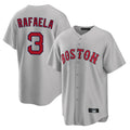 Pouc B.Red Sox #3 Ceddanne Rafaela Player Gray Road Home Game Stitched Jersey