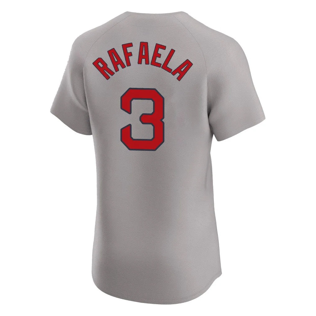 Pouc B.Red Sox #3 Ceddanne Rafaela Player Gray Road Limited Elite Home Game Stitched Jerseys