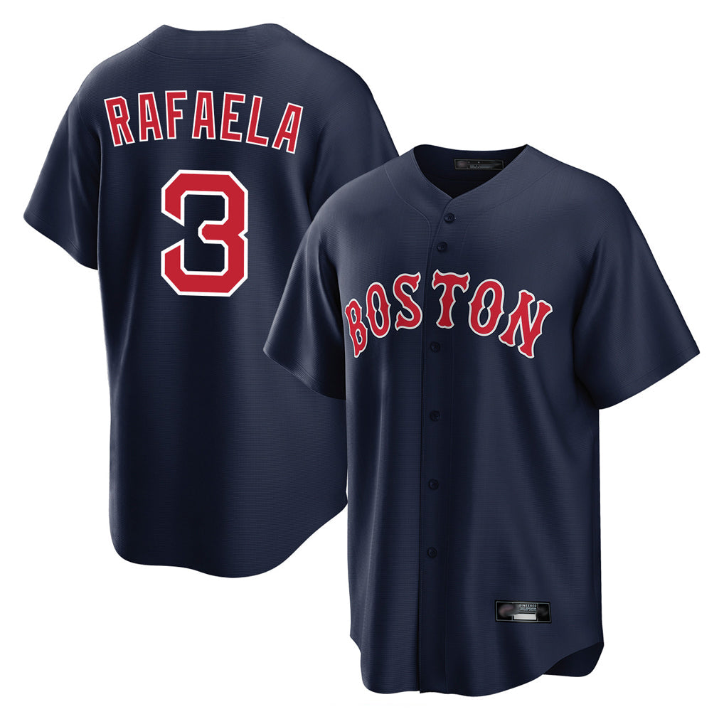 Pouc B.Red Sox #3 Ceddanne Rafaela Player Navy Home Game Stitched Jersey