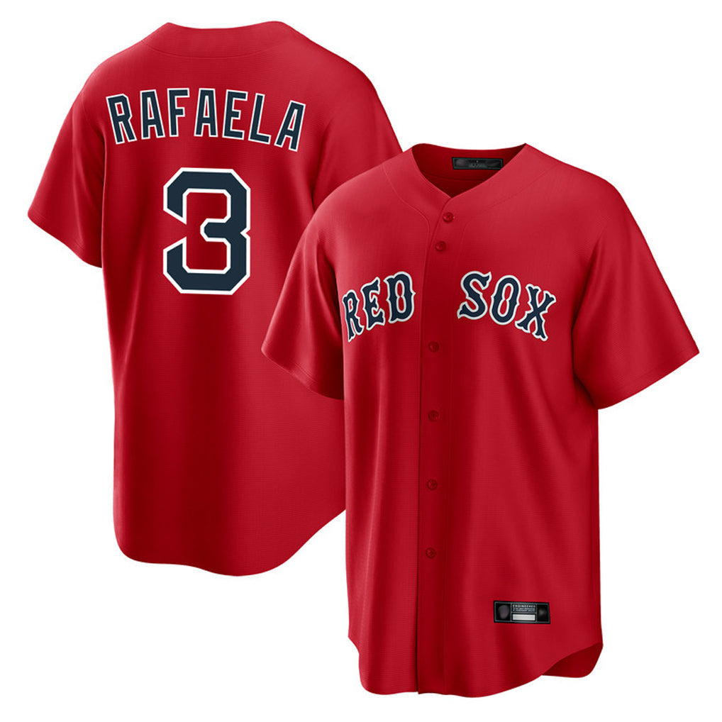 Pouc B.Red Sox #3 Ceddanne Rafaela Player Red Home Game Stitched Jersey