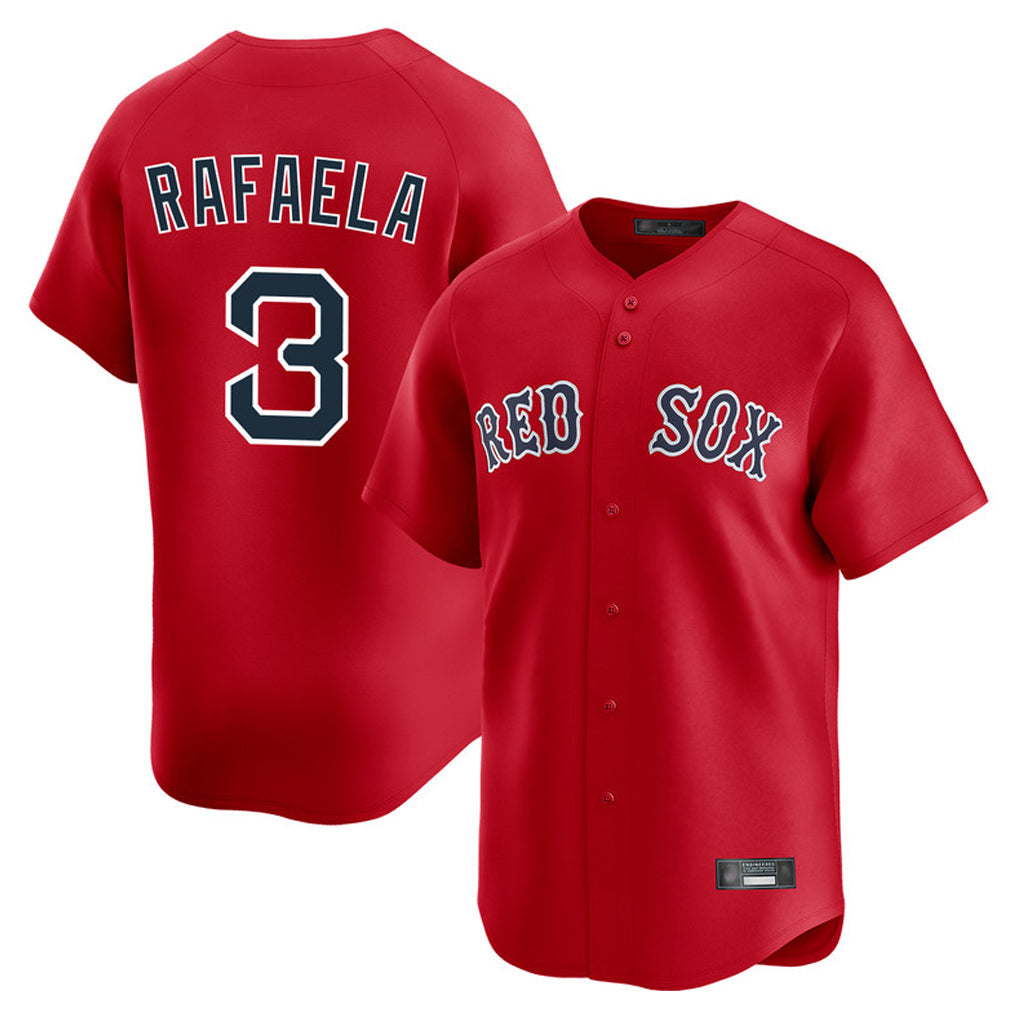 Pouc B.Red Sox #3 Ceddanne Rafaela Player Red Limited Home Game Stitched Jersey