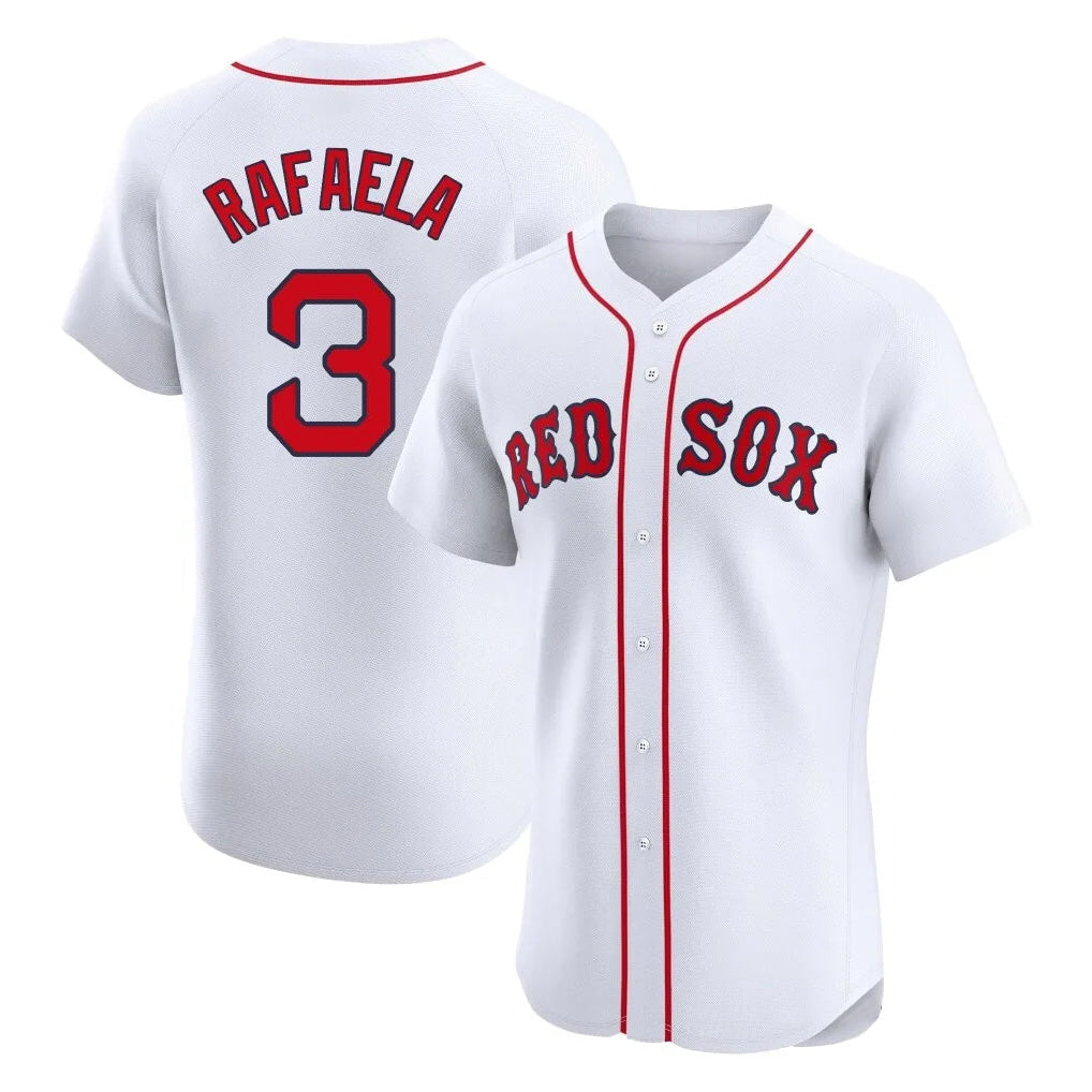 Pouc B.Red Sox #3 Ceddanne Rafaela Player White Limited Elite Home Game Stitched Jersey
