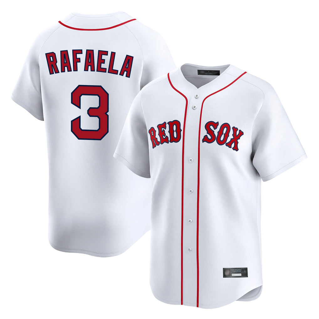 Pouc B.Red Sox #3 Ceddanne Rafaela Player White Limited Home Game Stitched Jersey