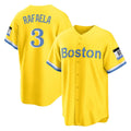 Pouc B.Red Sox #3 Ceddanne Rafaela Player Yellow Home Game Stitched Jersey