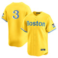 Pouc B.Red Sox #3 Ceddanne Rafaela Player Yellow Limited Home Game Stitched Jersey