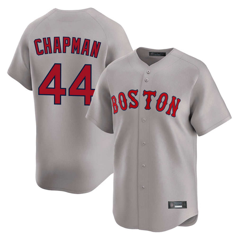 Pouc B.Red Sox #44 Aroldis Chapman Player Gray Road Limited Home Game Stitched Jerseys