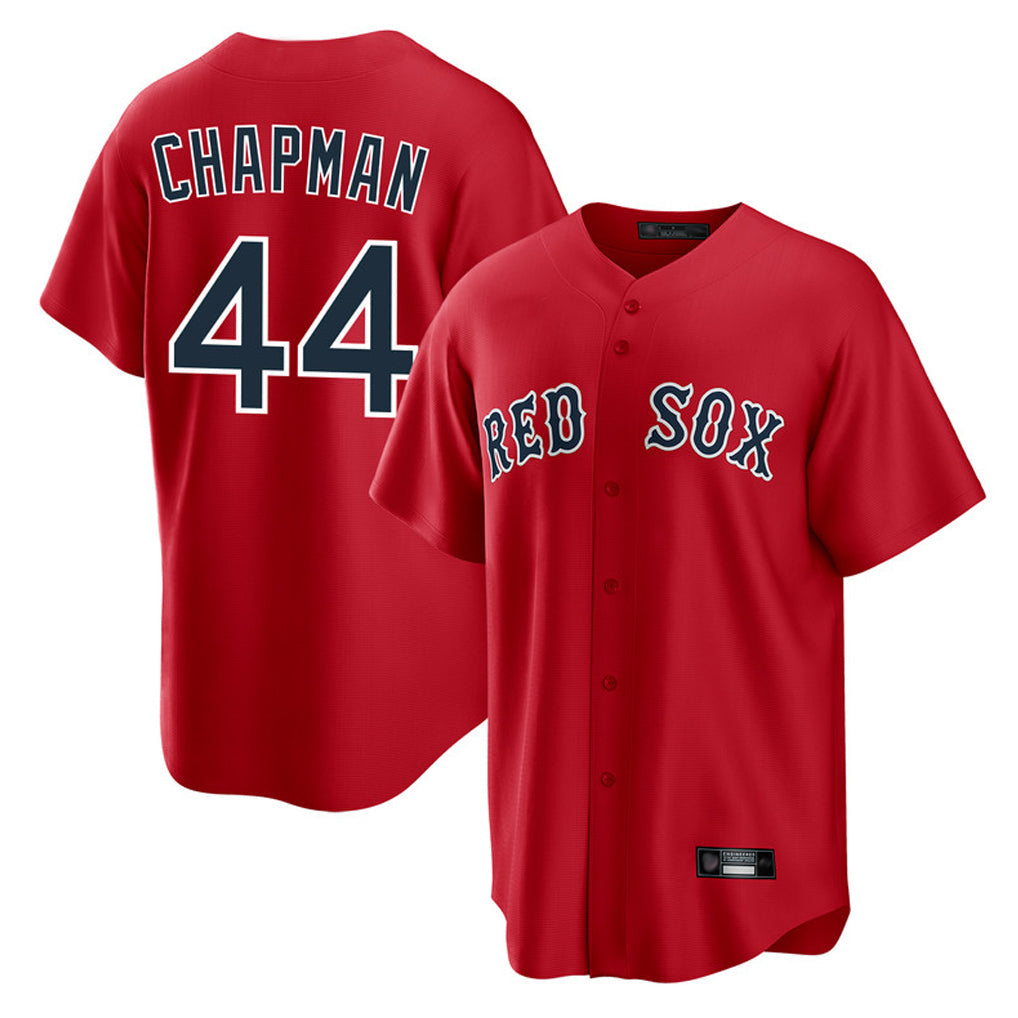 Pouc B.Red Sox #44 Aroldis Chapman Player Red Home Game Stitched Jerseys