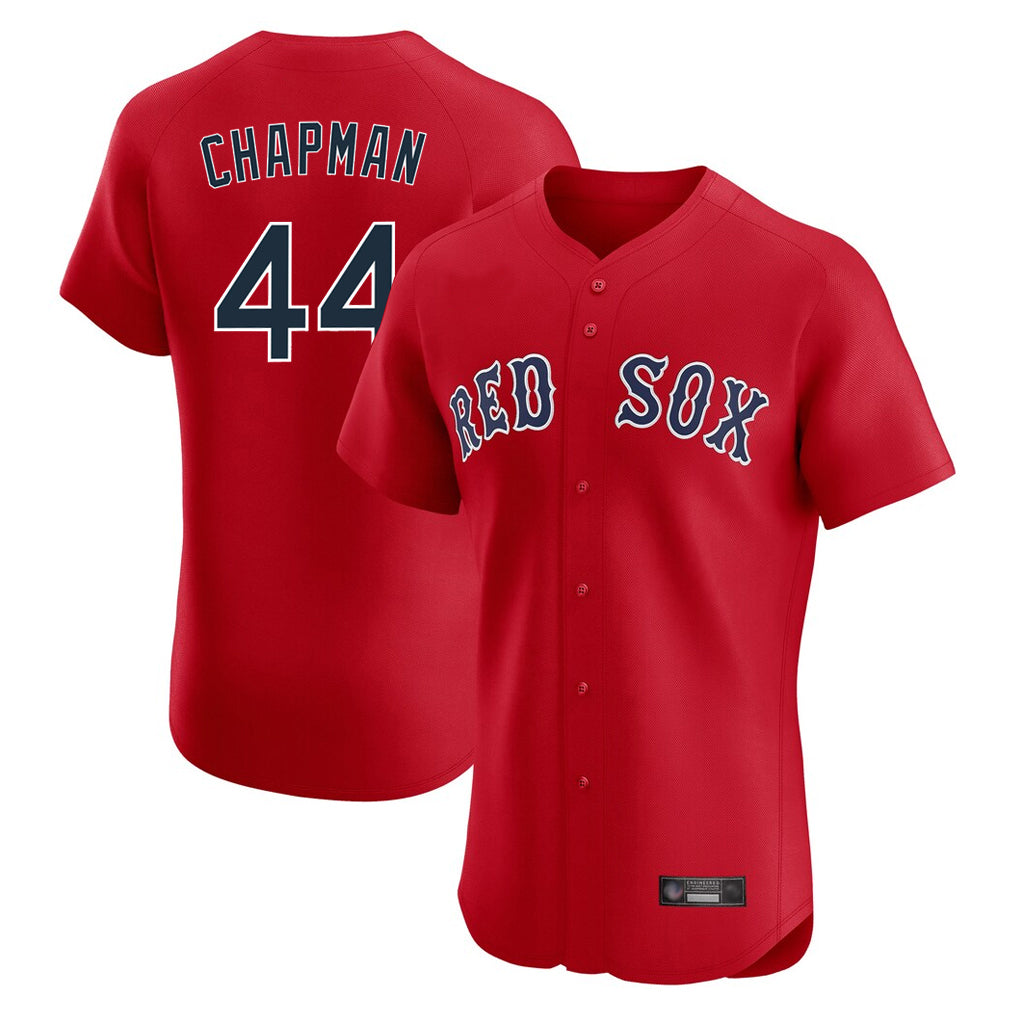 Pouc B.Red Sox #44 Aroldis Chapman Player Red Limited Elite Home Game Stitched Jerseys