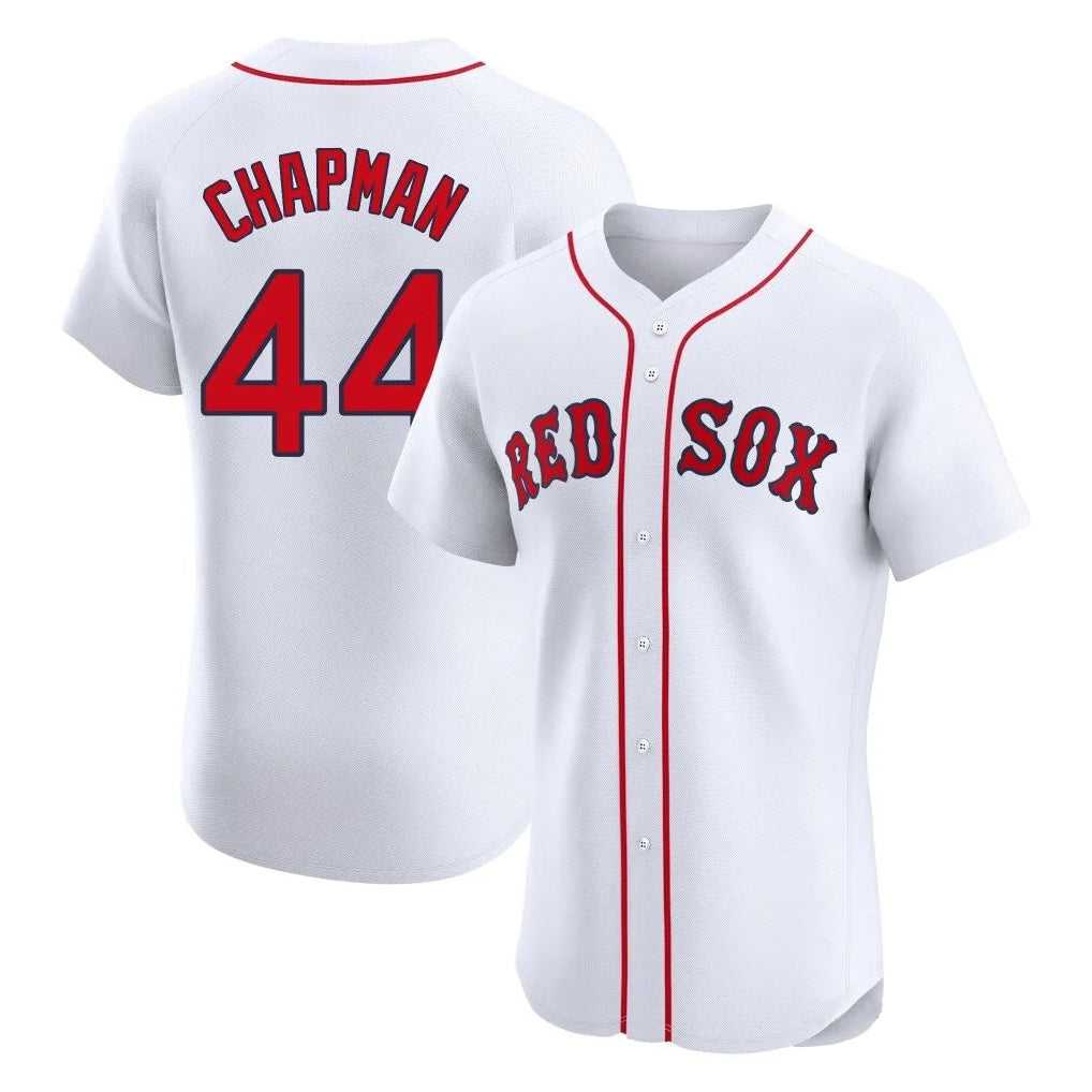 Pouc B.Red Sox #44 Aroldis Chapman Player White Limited Elite Home Game Stitched Jerseys