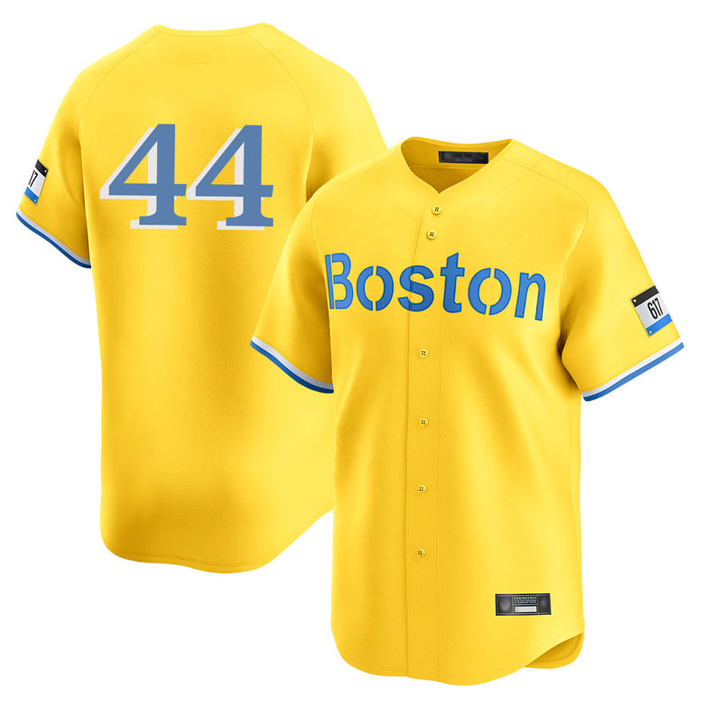 Pouc B.Red Sox #44 Aroldis Chapman Player Yellow Limited Home Game Stitched Jerseys