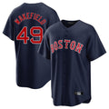 Pouc B.Red Sox #49 Tim Wakefield Player Navy Home Game Stitched Jerseys