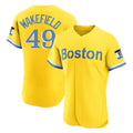 Pouc B.Red Sox #49 Tim Wakefield Player Yellow Limited Elite Home Game Stitched Jerseys