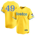Pouc B.Red Sox #49 Tim Wakefield Player Yellow Limited Home Game Stitched Jerseys