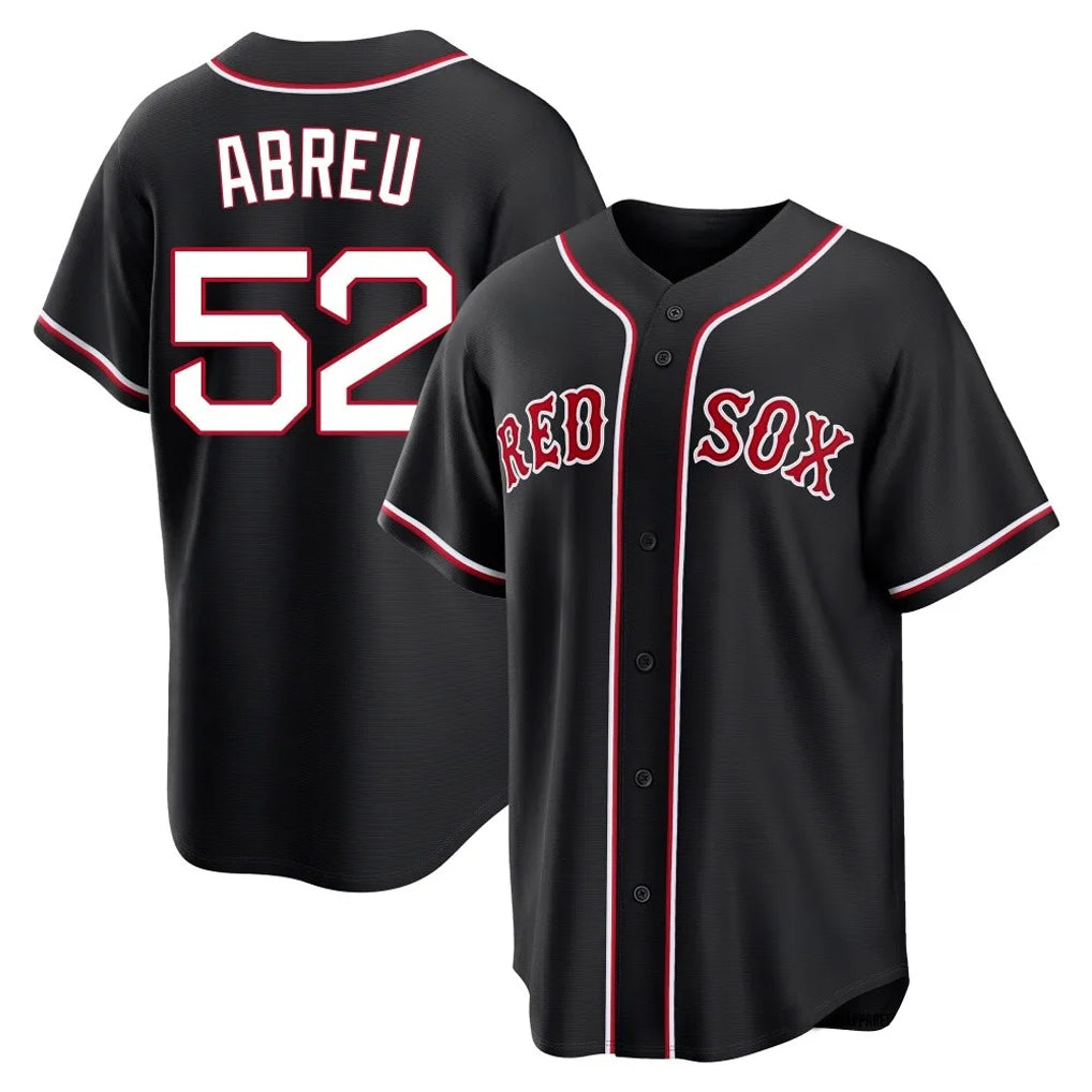 Pouc B.Red Sox #52 Wilyer Abreu Player Black Out Home Game Stitched Jerseys
