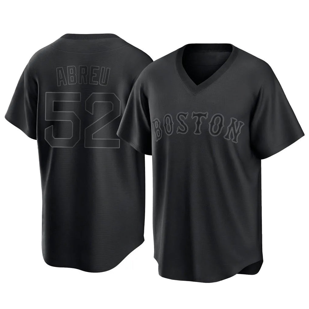 Pouc B.Red Sox #52 Wilyer Abreu Player Black T-shirt Home Game Stitched Jerseys