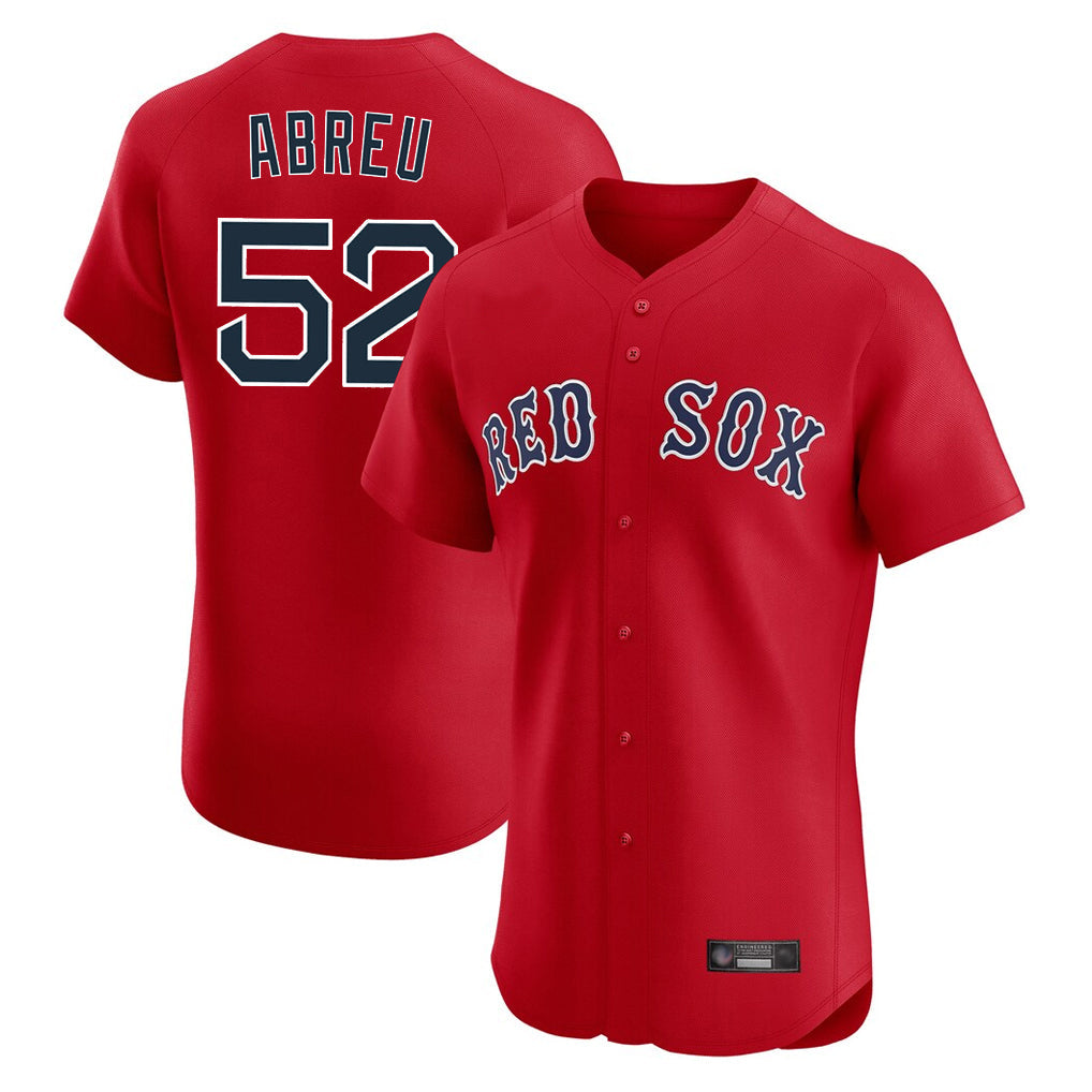 Pouc B.Red Sox #52 Wilyer Abreu Player Red Limited Elite Home Game Stitched Jerseys
