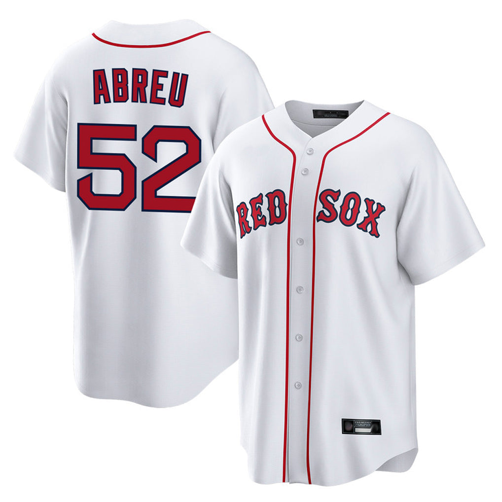 Pouc B.Red Sox #52 Wilyer Abreu Player White Home Game Stitched Jerseys