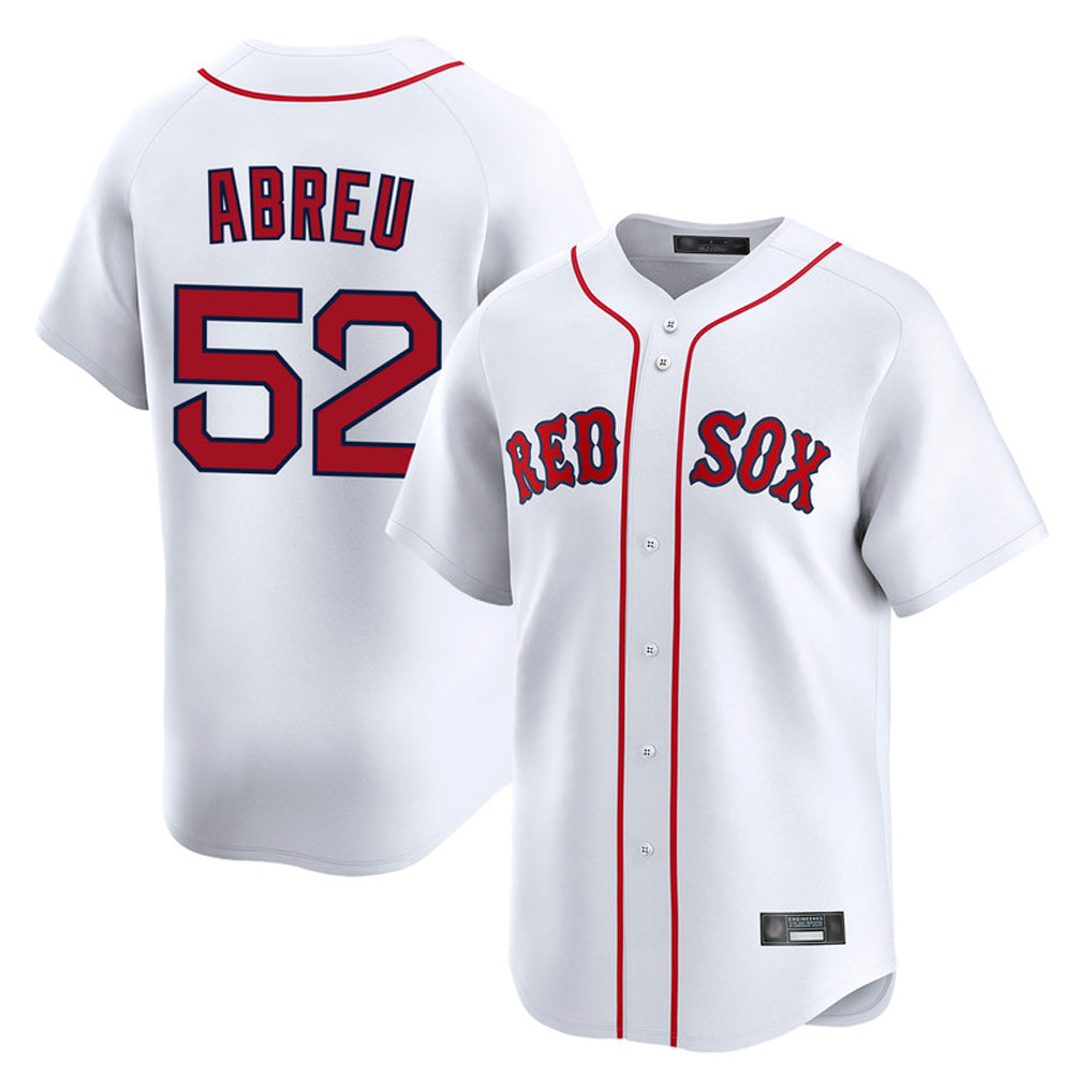 Pouc B.Red Sox #52 Wilyer Abreu Player White Limited Home Game Stitched Jerseys