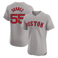 Pouc B.Red Sox #55 Ranger Su¡§¡érez Player Gray Road Limited Elite Home Game Stitched Jerseys