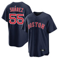 Pouc B.Red Sox #55 Ranger Su¡§¡érez Player Navy Home Game Stitched Jerseys