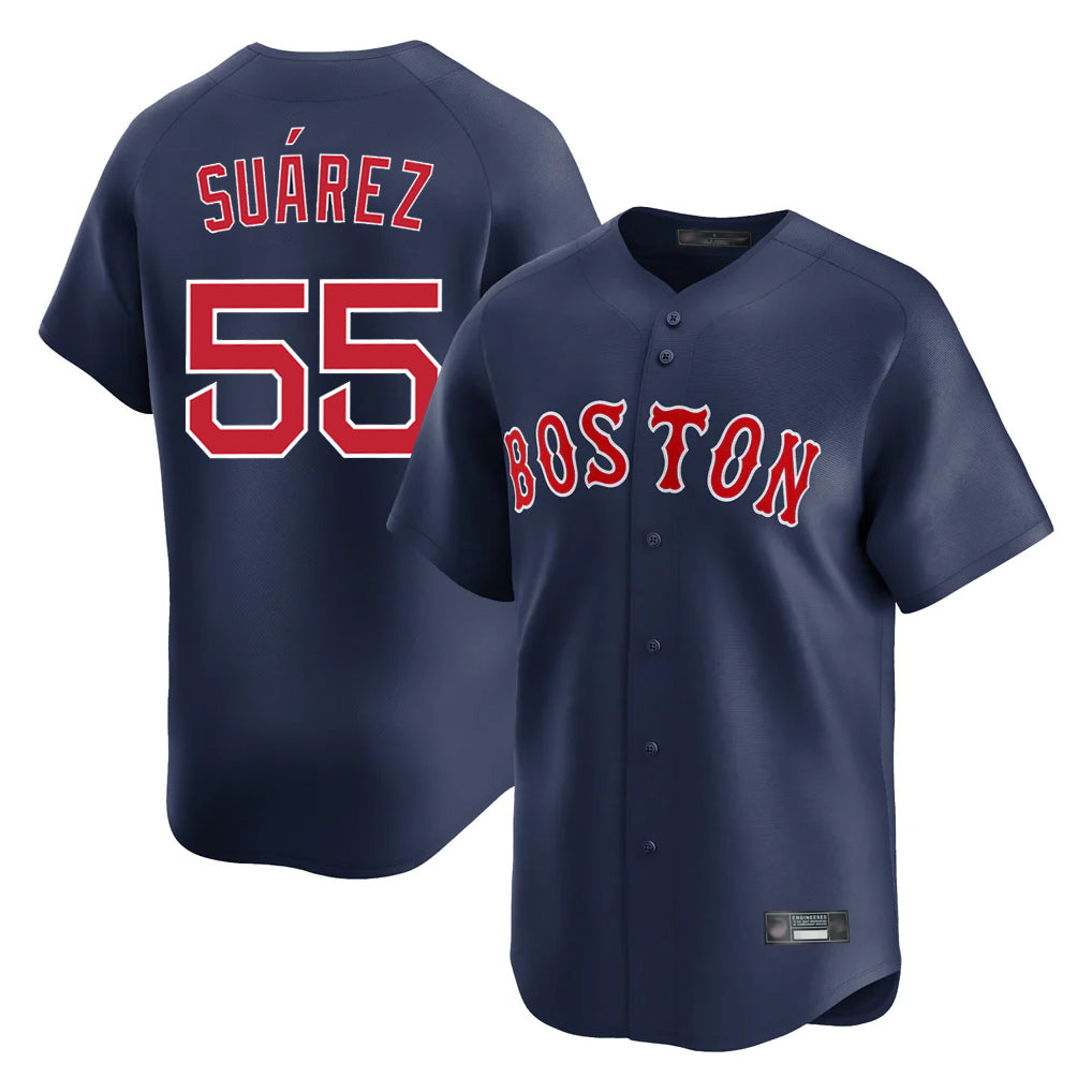 Pouc B.Red Sox #55 Ranger Su¡§¡érez Player Navy Limited Home Game Stitched Jerseys