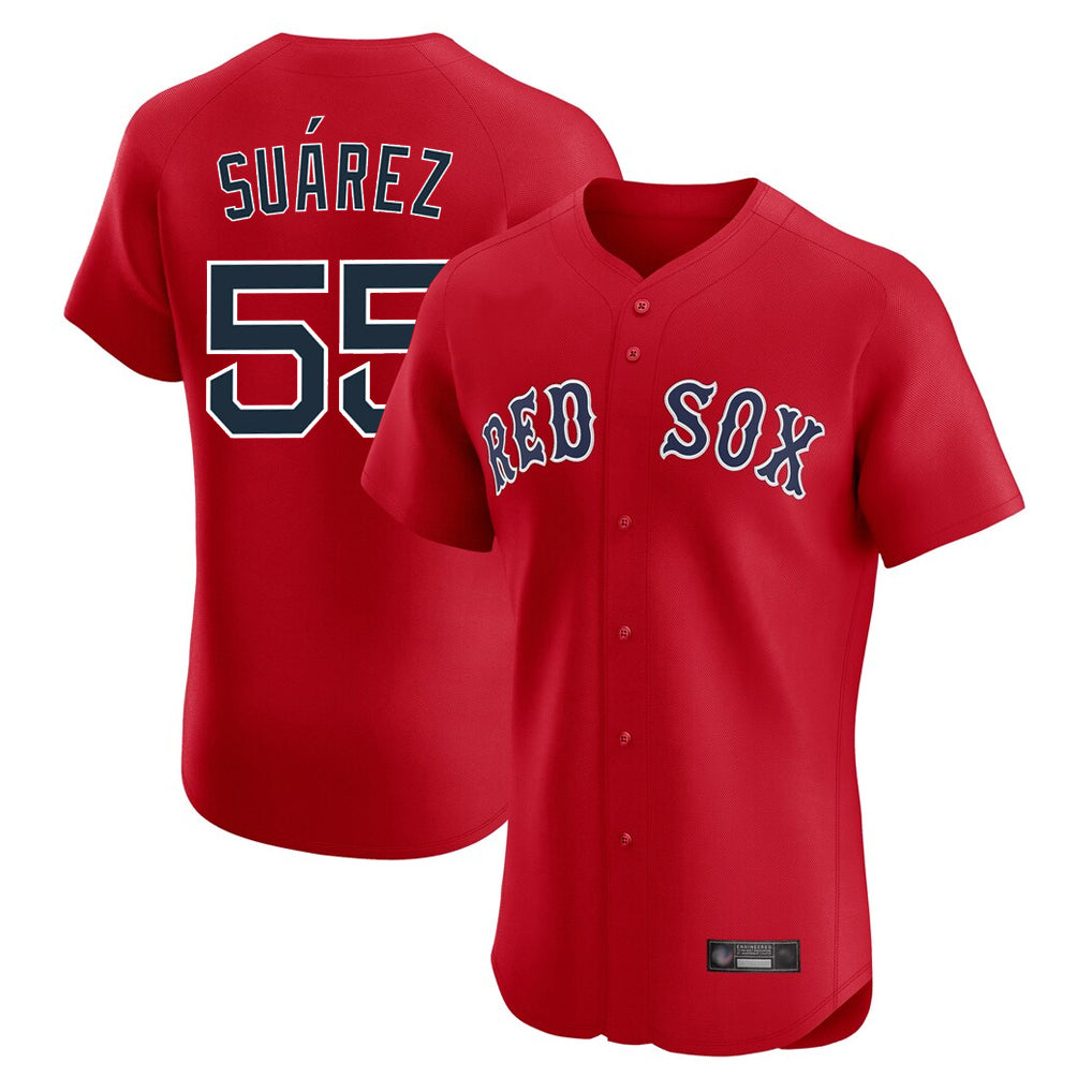 Pouc B.Red Sox #55 Ranger Su¡§¡érez Player Red Limited Elite Home Game Stitched Jerseys