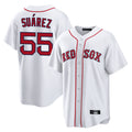 Pouc B.Red Sox #55 Ranger Su¡§¡érez Player White Home Game Stitched Jerseys