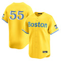 Pouc B.Red Sox #55 Ranger Su¡§¡érez Player Yellow Limited Home Game Stitched Jerseys