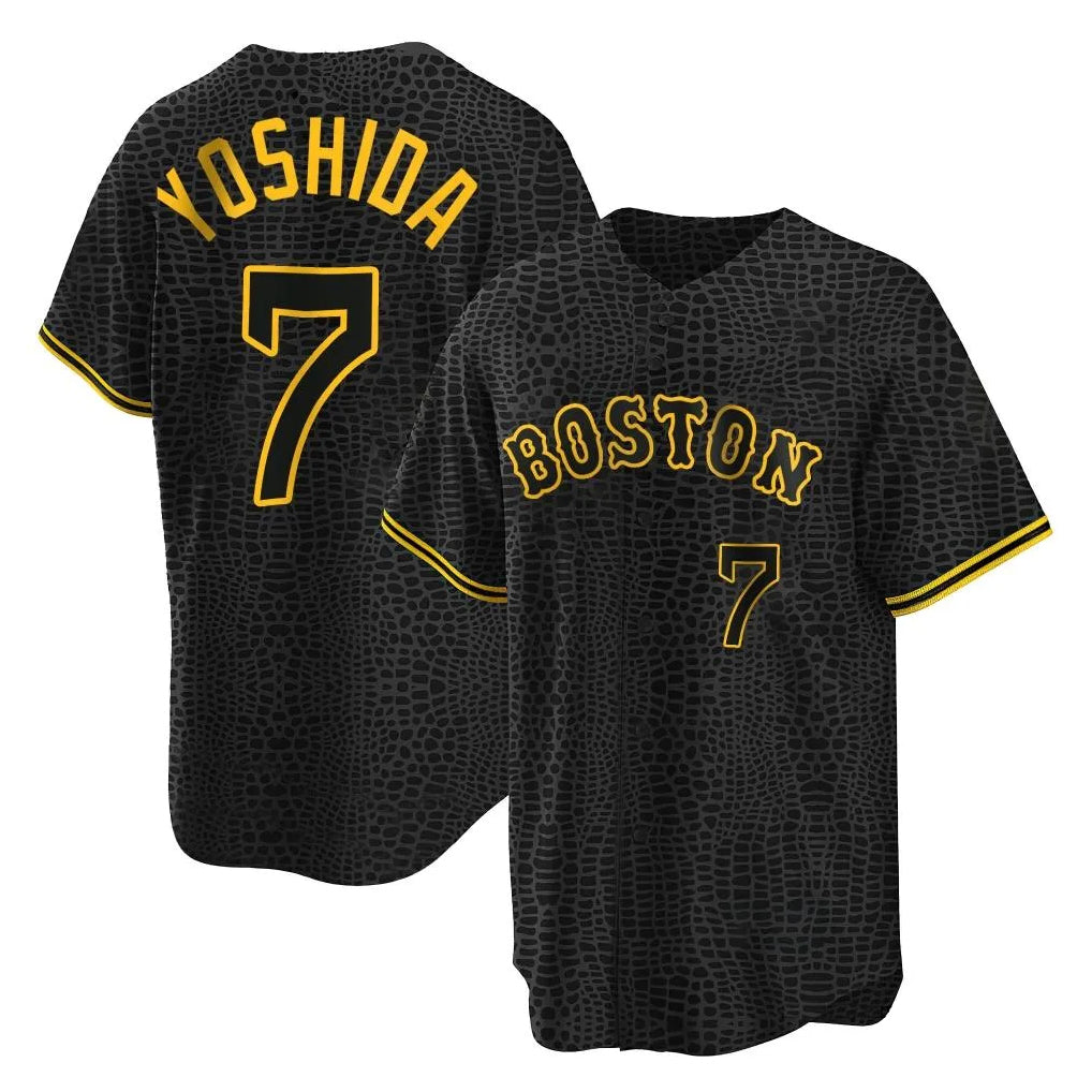 Pouc B.Red Sox #7 Masataka Yoshida Player Black Snake Skin City Home Game Stitched Jerseys