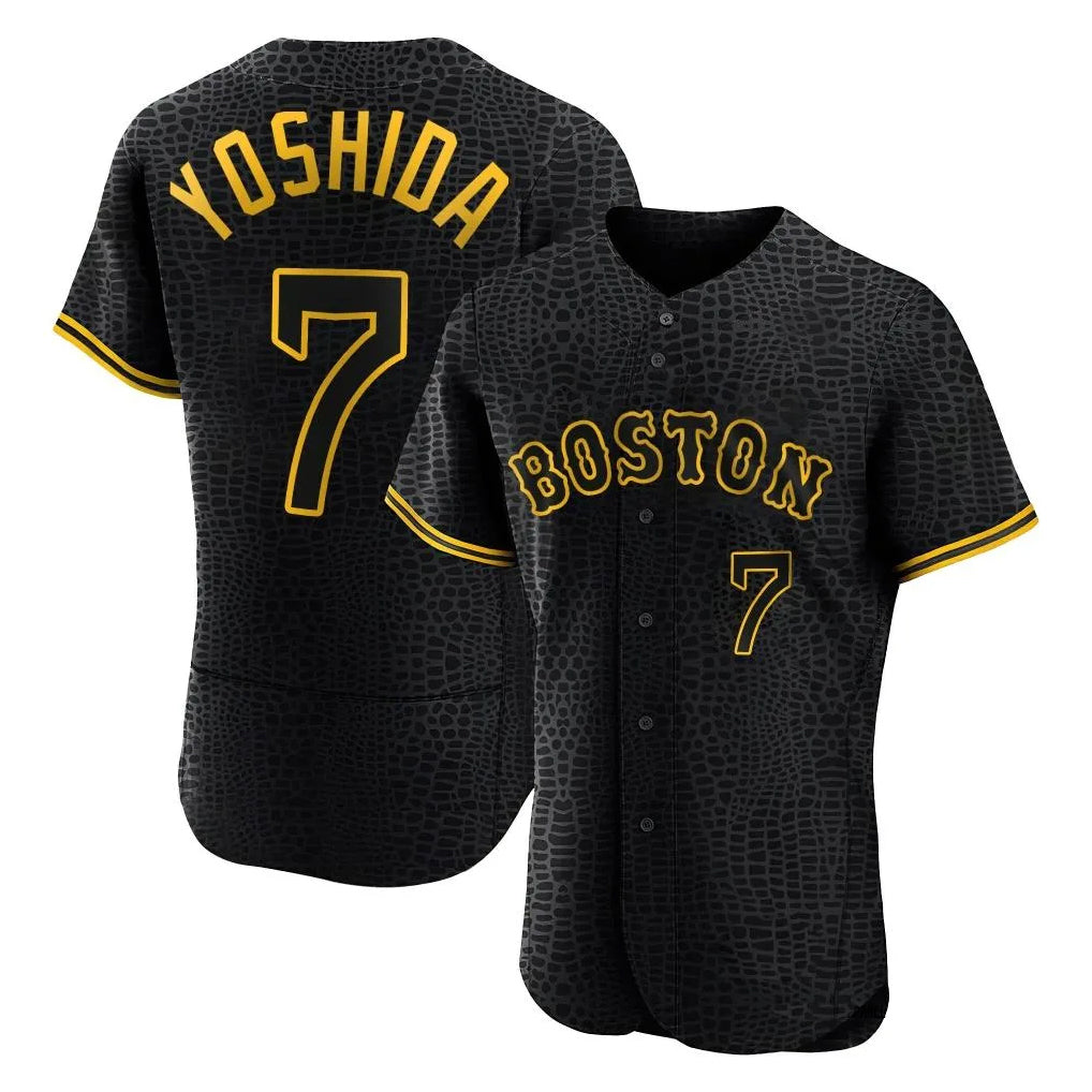 Pouc B.Red Sox #7 Masataka Yoshida Player Black Snake Skin City Limited Elite Home Stitched Jerseys