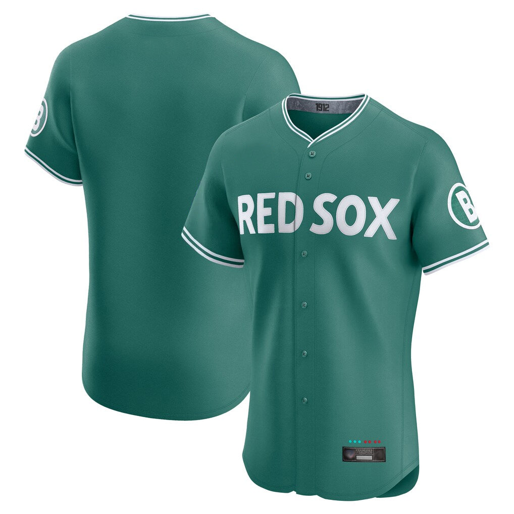 Pouc B.Red Sox Blank Player Green City Connect Limited Elite Home Game Stitched Jerseys