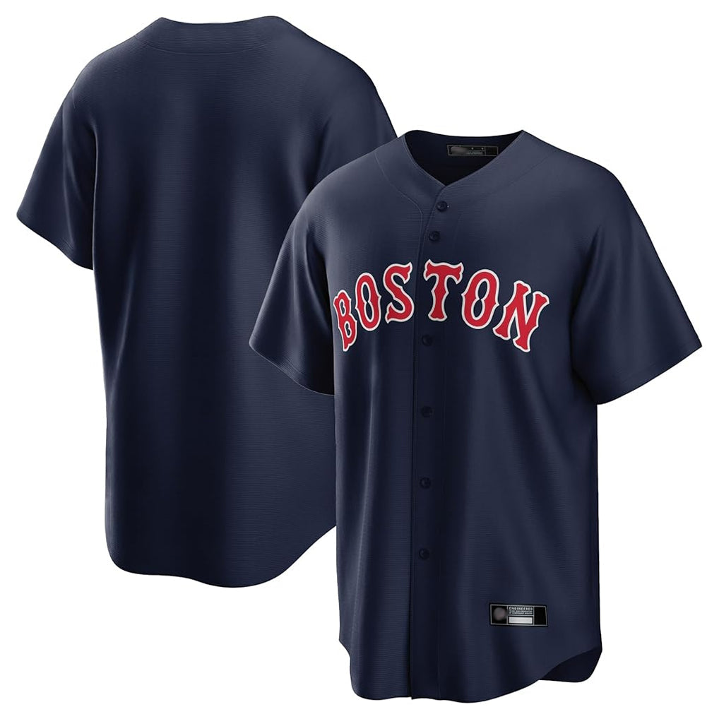 Pouc B.Red Sox Blank Player Navy Home Game Stitched Jerseys