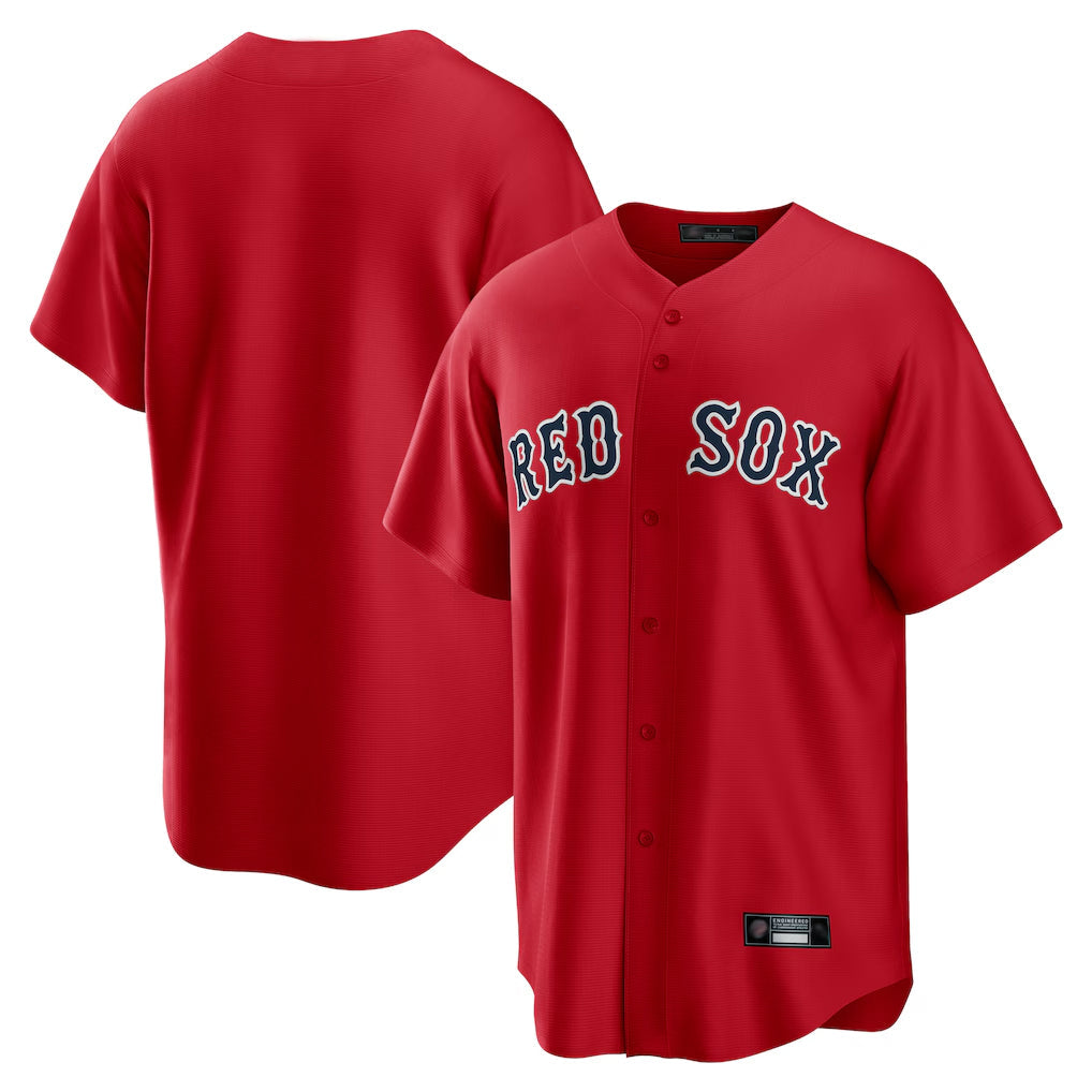 Pouc B.Red Sox Blank Player Red Home Game Stitched Jerseys
