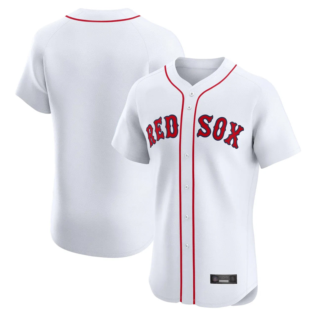 Pouc B.Red Sox Blank Player White Limited Elite Home Game Stitched Jerseys