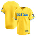 Pouc B.Red Sox Blank Player Yellow Limited Home Game Stitched Jerseys