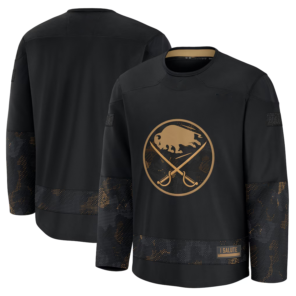 Pouc B.Sabres Black 2024 Military Appreciation Practice Stitched Jerseys
