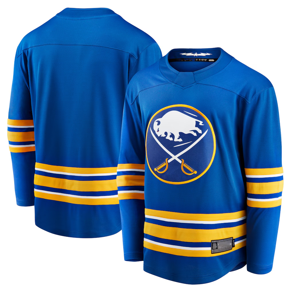 Pouc B.Sabres Royal Home Breakaway Stitched Jerseys