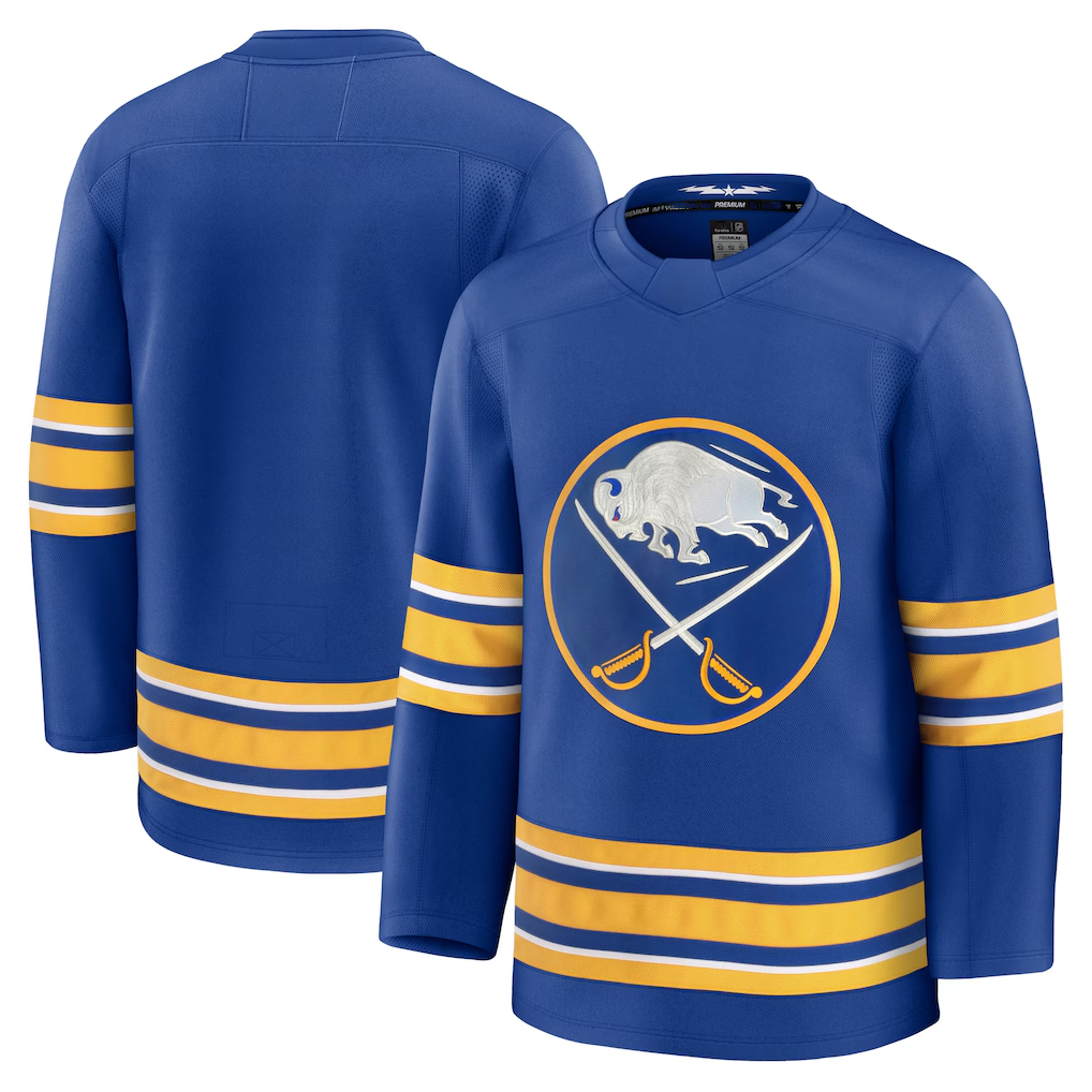 Pouc B.Sabres Royal Home Premium Stitched Jerseys